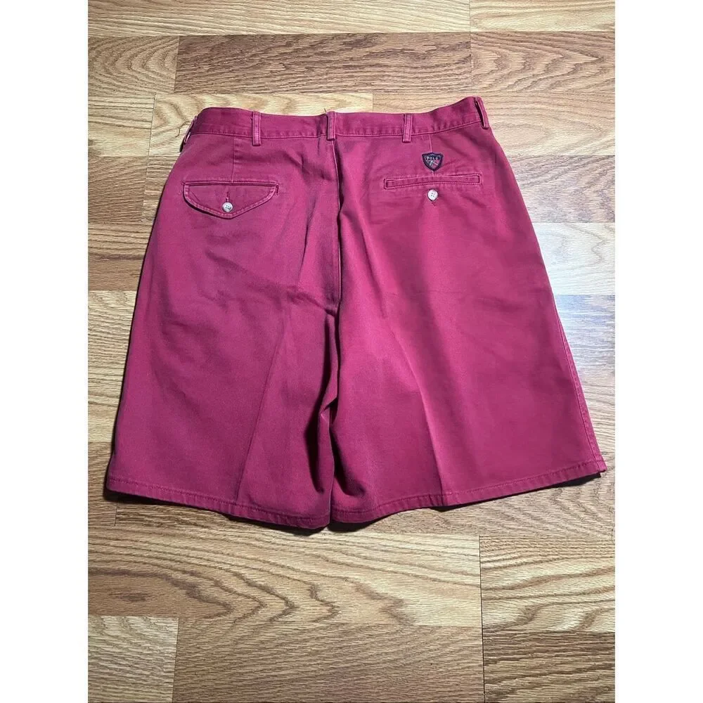 Vintage Polo Ralph Lauren Men’s Pleated Preppy Chino Shorts 34